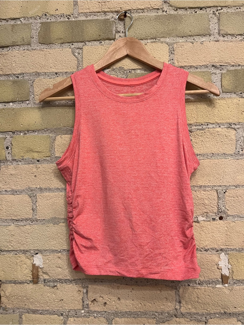 lululemon athletica Coral Pink Gathered Side Tank